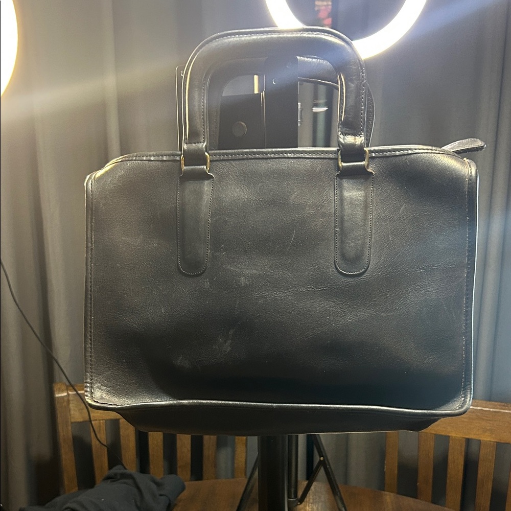 Elegant Black Leather Briefcase for Men